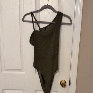 wild fable Olive One-Shoulder Bodysuit